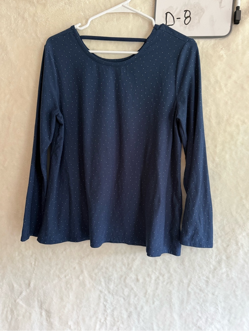 wonder nation Navy Long-Sleeve Dot Top